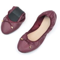 Fashion Shallow Mouth PU Ballet Shoes Bowknot Thread Ballet Flats Women Foldable Lightweight Soft Sole Flat Shoes Yoga