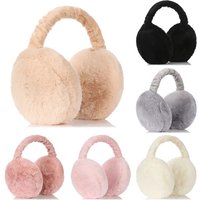 AliExpress NONE 1-4pcs Soft Plush Ear Warmer Winter Warm Earmuffs For Women Men Fashion Solid Color Earflap Outdoor Cold Protection Ear-Muffs
