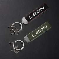 High-Grade Leather Suede Keychain Car Sport Key Ring With Horseshoe Buckle For seat leon Car Accessories