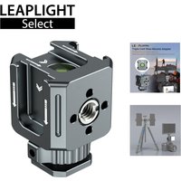 LEAPLIGHT Triple Cold Shoe Mounts Adapter 3/8'' to 1/4'' Aluminum Hot Shoe Extension Bracket for DSLR Camera Monitor Mic Light