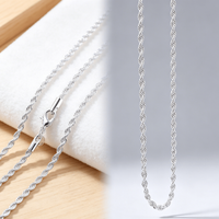 Hot new 40-75CM 925 sterling silver classic 3MM Rope chain Necklace for woman fashion party wedding jewelry Valentine's Day gift
