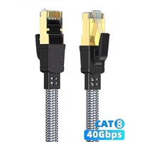 Nylon Braided Cat8 Ethernet Cable 40Gbps 2000MHz High-Speed RJ45 Network Cord For PS5 Laptop Routers Smart TV Cat8 Ethernet Wire