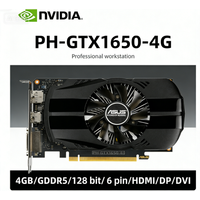 ASUS NVIDIA GTX 1650 graphics card PH-GTX1650-4G 4GB GDDR5 128bit support PCI-E 3.0 HDMI DVI DP 6pin Single Fan Office or gaming