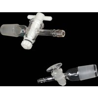 14/23 19/26 24/29 29/32 34/35 40/38 #50 Joint Borosilicate Glass Lab Straight Adapter With Glass/PTFE Stopcock Ware