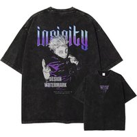 AliExpress NONE Short sleeved round neck Y2k Tshirt Men Clothing New in Top & Tees Mens T-Shirt Anime J-Jujutsu K-Kaisen Vintage Washed