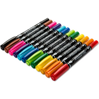 Gxin G-107 12PCS Colored Permanent Marker. Art Pens.Dual Tip.Waterproof.Practical Pen.Perfect For Industry School And Home.Color