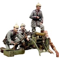 High quality 1:35 cast resin model gray kit, one-stop European Army battlefield 3-person set model, unpainted