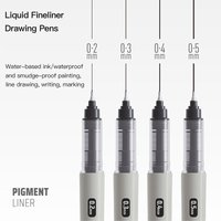 LANGUO 0.2/0.3/0.4/0.5 mm Micro Marker Pen Direct Liquid Fineliner Drawing Pen Fine Point Markers Art Painting Writing Sketching