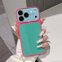Dopamine Color Collision Splice Glass Phone Case For Apple iPhone 17 16 15 14 Pro Max 13 Camera Lens Proteciton Shockproof Cover