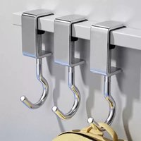 2pcs 360° Rotatable Steel Table Hooks Detachable Non-Destructive Installation for Office Desks School Dormitories