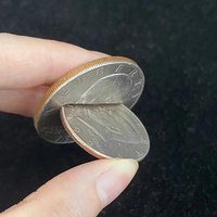 Coin Through Coin Close Up Magic Props Illusions Magic Tricks for Professional Magicians Pass A Half Dollar Coin Right Through