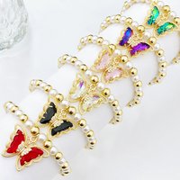 Luxury Butterfly Crystal Zircon Copper Bead Pearl Chain Bracelet Charming for Women Girls Daily Party Wrist Jewelry Wholesale