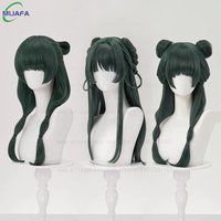 Perruque de Cosplay Maomao de haute qualité, perruques synthétiques vert foncé résistantes à la chaleur pour fête Anime Mao Mao + bonnet de perruque