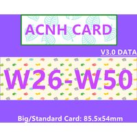 2026 NEW Data Come V3.0 W01~W25 ACNH NTAG215 NFC Printing Card Work for Weber NS Games RV Car Dobie Welcome Series Standard Card