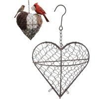 Bird Nest Heart Refillable Hangable Outdoor Holder Fiber Bird Nesting Material For Parakeet Hummingbird Cockatiel Canary