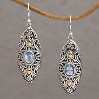 Retro Fashion Ethnic Style Synthetic Blue Zircon Dangle Earrings Women's Elegant Banquet Drop Hook Earrings Accessories Jewelry