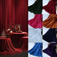 red black blue green Elastic lustrous velvet Dress Set Curtains Wedding Party Decorative background cloth Christmas Material