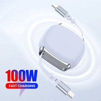 PD100W Fast Charging Retractable USB C to Type C Cable Car Portable Charge Cord for iPhone 16 15 Pro Xiaomi 15 14 Samsung S24