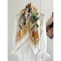 100% Silk Scarf 90CM Luxury Designer Scarves Rolled Edges Bandanas Shawls Spring Shawls Hair Neck Accessories 35"