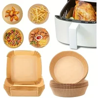 50pcs/Set Air Fryer Disposable Paper Parchment Wood Pulp Steamer Cheesecake Air Fryer Accessories Baking Paper For Air Fryer