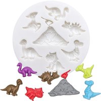 Dinosaur Volcano Silicone Sugarcraft Mold Resin Tools Cupcake Baking Mould Fondant Cake Decorating Tools
