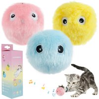 3pcs Cat Interactive Ball Automatic Rolling Plush Toys Ball Squeaky Pet Electric Moving Training Imitate Mouse Puppy Kitten Toy
