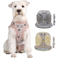 Small Dog Harnesses Plaid Leash Cat Collar Puppy Breathable Pomeranian Harness Reflective Walk Lead Dog Rope Poodle Pet Supplies