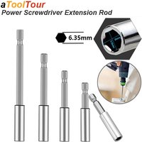 Tige d'extension d'embout de tournevis, tête de bacon hexagonale 1/4, changement rapide, adaptateur de tournevis électrique, fixation, outil magnétique à longue poignée