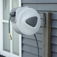 Retractable Air Hose Reel 10m + 90cm Hose Diameter 3 / 8" 9.5mm, Hose Connector 1 / 4" BSP, Wall Mount Auto Rewind Hose - Reel