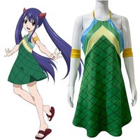 Fairy Anime Tail Wendy Marvell Cosplay Costume Magic Shooter Green Dragonscale Dress Woman Sexy Kawaii Carnival Party dress Suit