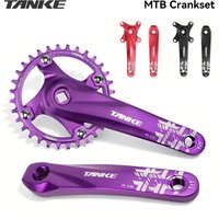 AliExpress TANKE Square taper MTB Crankset 170mm,104BCD Round 32/34/36/38/40/42/44T Wide Narrow Bicycle Single Chainring crank arms