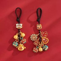 Chinese Dragon Fortune Alloy Keychain Lucky Hanging Bag Charm Versatile Pendant Spring New Year Decor Party Favor Jewelry Gift F