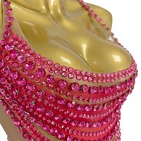 Women Sparkly Rhinestones Mesh Sexy Short Dress Celebrate Prom Couture Birthday Party Photo Shoot Wear Nightclub Outfit Fanwan
