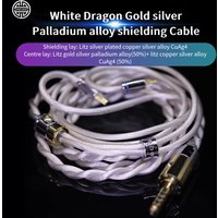 HAKUGEI white Dragon gold silver palladium alloy shielding cable 3.5 2.5 4.4 mmcx 0.78 qdc