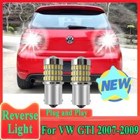 2PCS 1156 BA15S Projector Lens Lights Canbus LED Reverse Light 6000K White Super Bright For VW GTI 2007 2008 2009 Backup Lamp