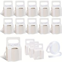 12-Pack Mug Boxes with 1 Roll of Ribbon for Gifts, 11-12oz Sublimation Mugs Gift Packaging Box with Handle Design, Sublimation Mugs