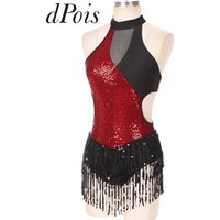 Samba Tango Latin Dance Jumpsuit Women Fringed Tassel Latindance Costume Fashion Shiny Sequins Latin Dancing Leotard Dresses