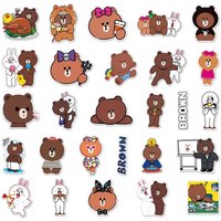 Cute LINE FRIENDS Brown Cony Sally Stickers Waterproof Vinyl Stickers for Laptop Water Bottle Phone Guitar Decor Gift