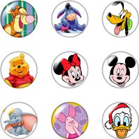 Mickey Minnie Donald Daisy Pooh Dumbo Eeyore Round 12mm/18mm/20mm photo glass cabochon flat back making Findings for Necklace