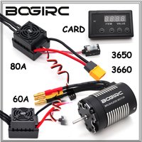 BOGIRC 3650 3660 Sensorless Brushless Motor 3.175/5.0mm with 60A 80A ESC for 1/10 Tamiya Traxxas WLtoys RC Off-Road Truck Cars