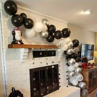 52PCS Black and White Silver Metal Balloons for Birthday and Prom Celebrations Birthday Photo Props Father's Day Birthday Party