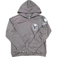 Number Nine Skull Embroidery Hoodie Vintage Washed Distressed Loose Fit Sweatshirt Streetwear
