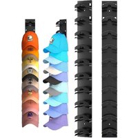Baseball Caps Rack Organizer Wall Mount Hat Holder for Door Closet Space Saving Display 10 Caps Storage Easy Install Black/White