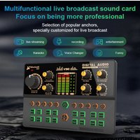 FUHAM New Audio Mixer with Voice Changer, Podcast Mixer, Mobile Game K-Singing Recording Studio Live Podcast 48V Sound Card