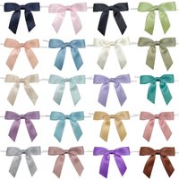 30pcs Dusty Rose Twist Tie Bows Satin Ribbon Bows for Gift Wrapping Crafts Wedding Baby Shower Birthday Bridal Shower Favors
