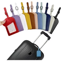 Suitcase Identifier Label Baggage PU Leather Boarding Bag Tag Name ID Address Holder Accessorie Travel Luggage Tag for Women Men