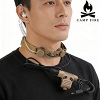 WADSN Tactical Earphone w/Throat Mic Headset 7.0 NATO Plug with push-to-talk PTT for Kenwood BAOFENG UV-5R UV-5X UV-82
