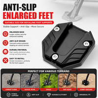 Scooter Motorbike Accessories Extension Foot Pad Bike Kickstand Extender Foot Side Stand Extension Pad Anti-skid Enlarged Base