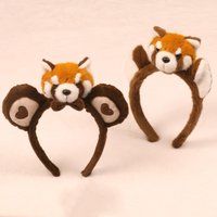 1 PC Cute Raccoon Plush Headband for Women: Creative Cartoon Red Panda Hair Clip, Face Washing Headband, Hair Accessory for Goin