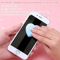Macaron Mobile Phone Screen Cleaning Ball Screen Lens Eyeglass Wipe Cleaner Tool Cute Heart Phone Charm Pendant For iPad Laptop